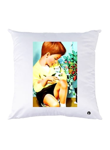 Printed Pillow polyester White 30x30cm