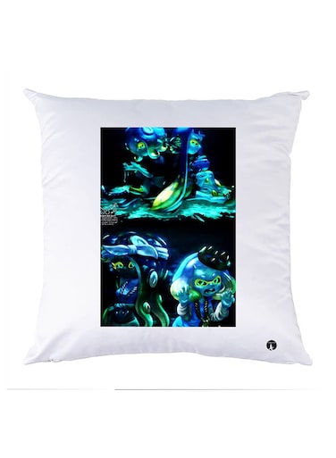 Printed Pillow Case Polyester White 30x30cm