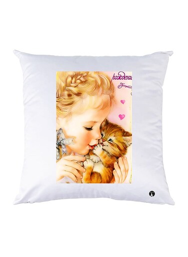 Printed Pillow Case polyester White 30x30cm