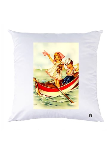 Printed Pillow polyester White 30x30cm