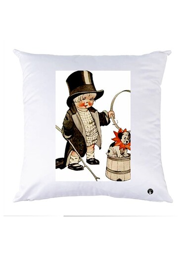 Printed Pillow Case polyester White 30x30cm