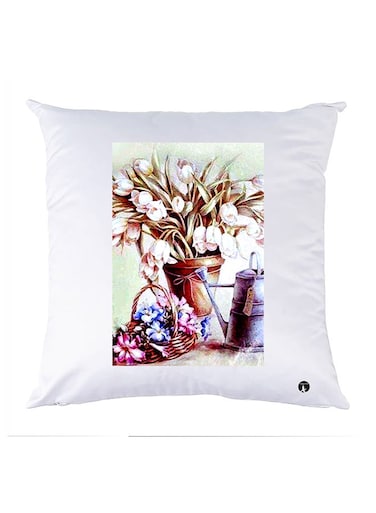 Printed Pillow Case polyester White 30x30cm