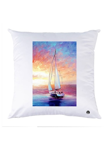Printed Pillow Case Polyester White 30x30cm