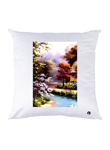Printed Pillow Case polyester White 30x30cm