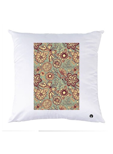 Printed Pillow Polyester White 30x30cm
