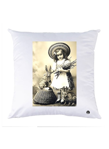 Printed Pillow Case polyester White 30x30cm