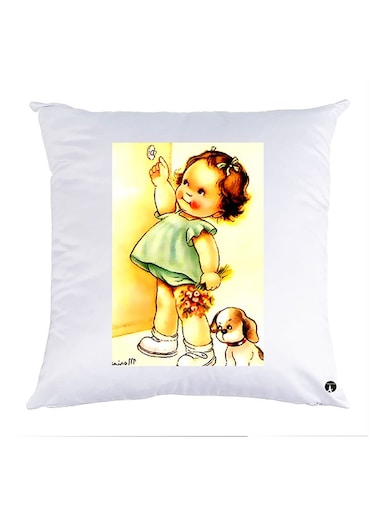 Printed Pillow Case polyester White 30x30cm