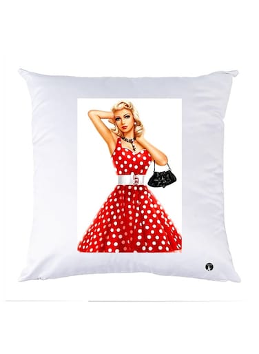Printed Pillow Case polyester White 30x30cm
