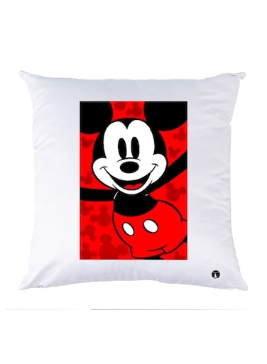 Printed Pillow polyester Red/Black/White 30x30cm