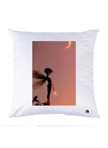 Printed Pillow Case Polyester White 30x30cm