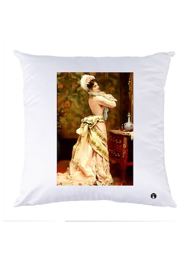 Printed Pillow Case Polyester White 30x30cm