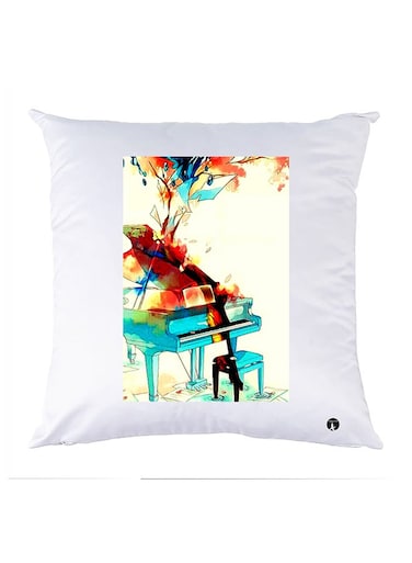 Printed Pillow Polyester White 30x30cm