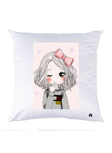 Printed Pillow Case polyester White 30x30cm