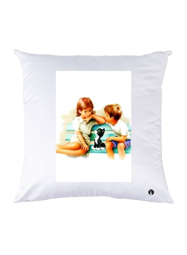 Printed Pillow polyester White 30x30cm