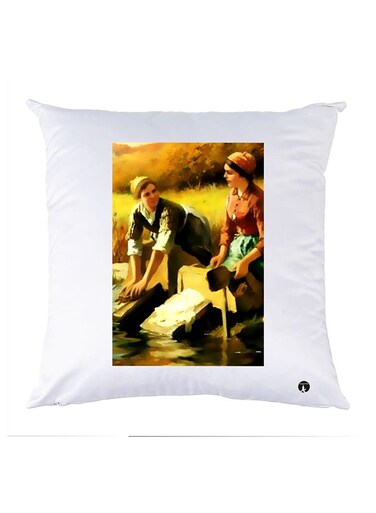Printed Pillow polyester White 30x30cm
