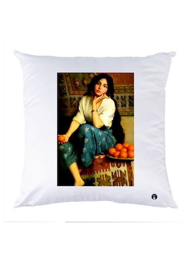 Printed Pillow Case polyester White 30x30cm