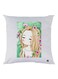 Girl Printed Throw Pillow White/Green/Beige 30x30cm