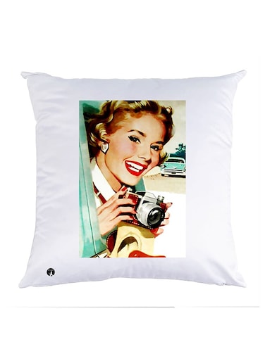 Printed Pillow Case polyester White 30x30cm