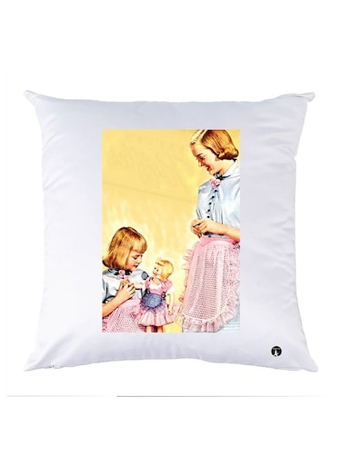 Printed Pillow Case polyester White 30x30cm