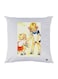 Girl Printed Decorative Throw Pillow White/Red/Beige 30x30cm