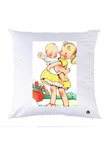 Printed Pillow Case polyester White 30x30cm