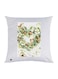 Flower Heart Printed Decorative Throw Pillow White/Green/Brown
