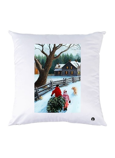 Printed Pillow polyester White 30x30cm