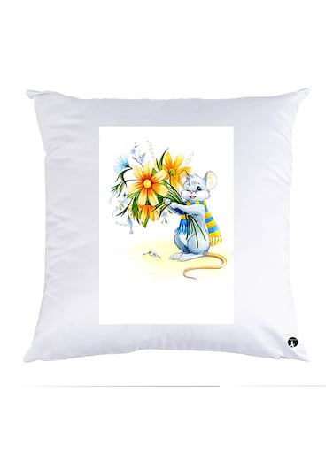 Printed Pillow polyester White 30x30cm