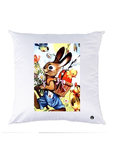 Printed Pillow Case polyester White 30x30cm