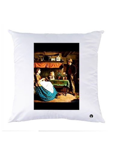 Printed Pillow Case polyester White 30x30cm