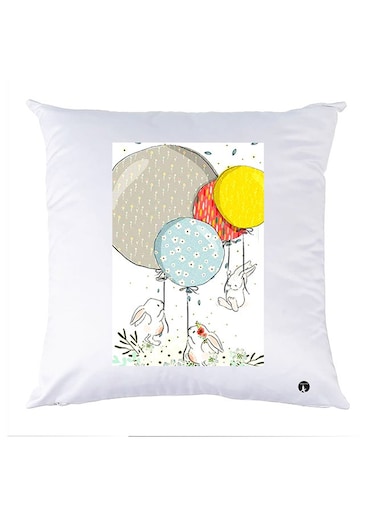 Printed Pillow Polyester White 30x30cm