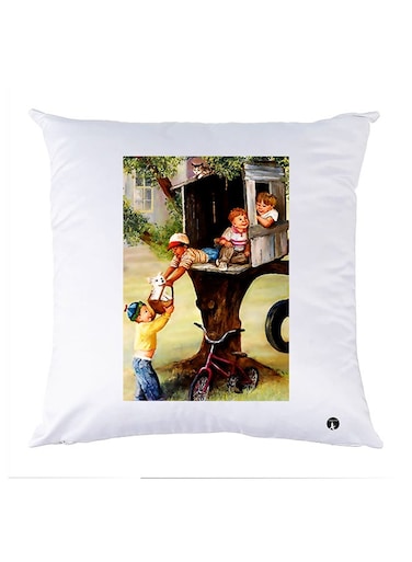 Printed Pillow polyester White 30x30cm