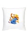 Winnie The Pooh Character Printed Decorative Pillow White/Yellow/Blue 16x16inch