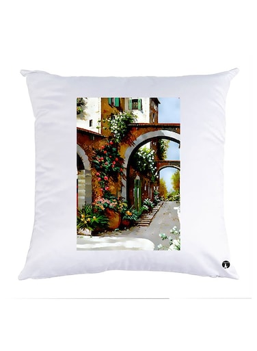 Printed Pillow polyester White 30x30cm
