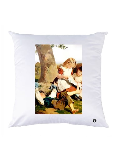 Printed Pillow Case Polyester White 30x30cm