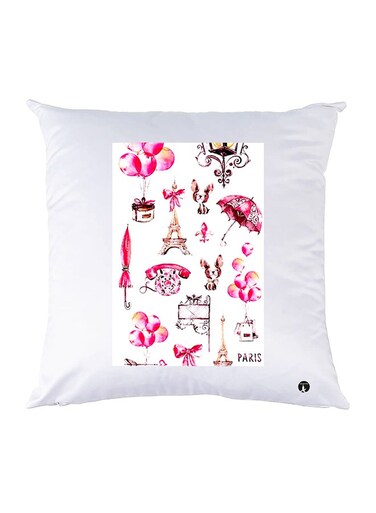 Printed Pillow Case polyester White 30x30cm