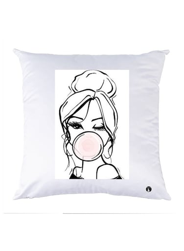 Printed Pillow Case Polyester White 30x30cm