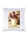 Flower Vase Printed Throw Pillow White/Beige/Pink 30x30cm