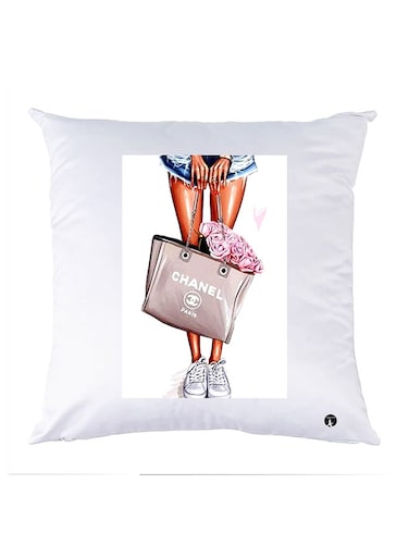 Printed Pillow Case polyester White 30x30cm