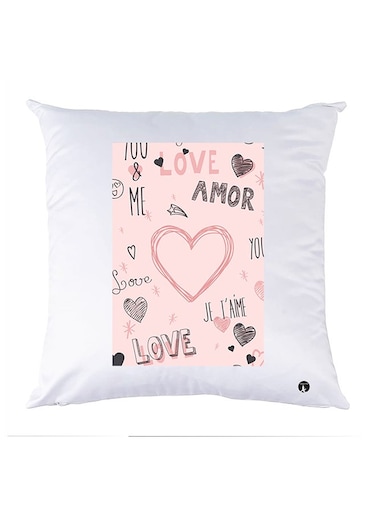 Printed Pillow polyester White 30x30cm