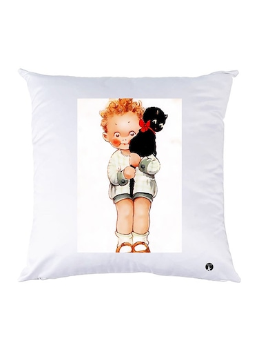 Printed Pillow Case polyester White 30x30cm