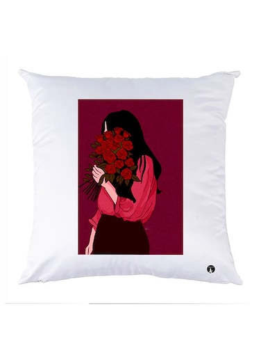 Printed Pillow Case polyester White 30x30cm