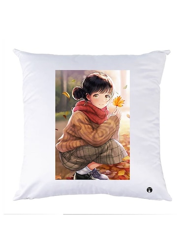 Printed Pillow Case polyester White 30x30cm