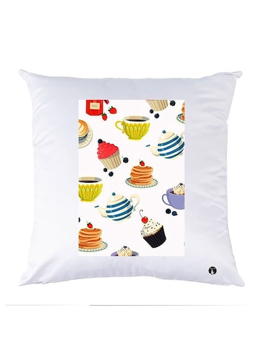 Printed Pillow Polyester White 30x30cm