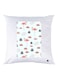 Flamingo Printed Throw Pillow White/Pink/Black 30x30cm