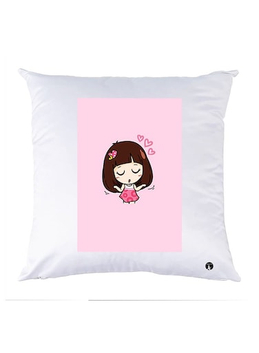Printed Pillow Case polyester White 30x30cm