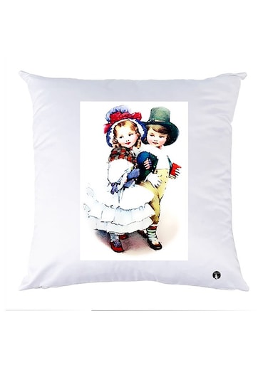Printed Pillow Case polyester White 30x30cm