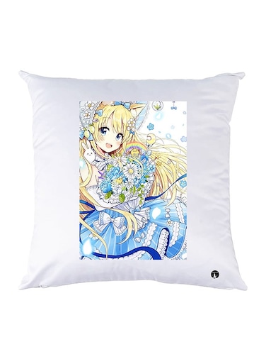 Printed Pillow Case polyester White 30x30cm