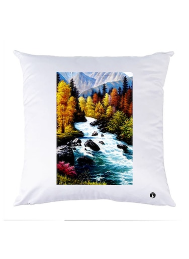 Printed Pillow Polyester White 30x30cm