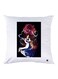 Girl Printed Throw Pillow White/Blue/Brown 30x30cm